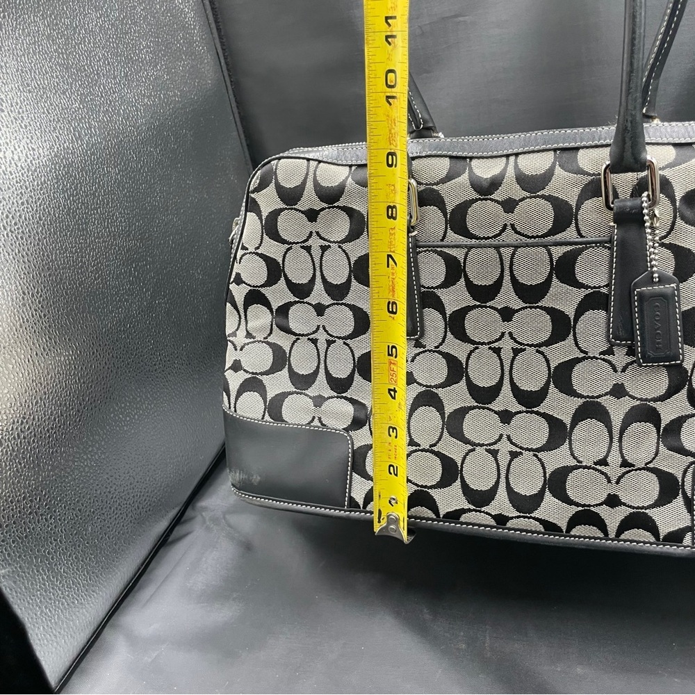 Coach Black and Gray Signature Print with Leather Accents - Picture 8 of 11